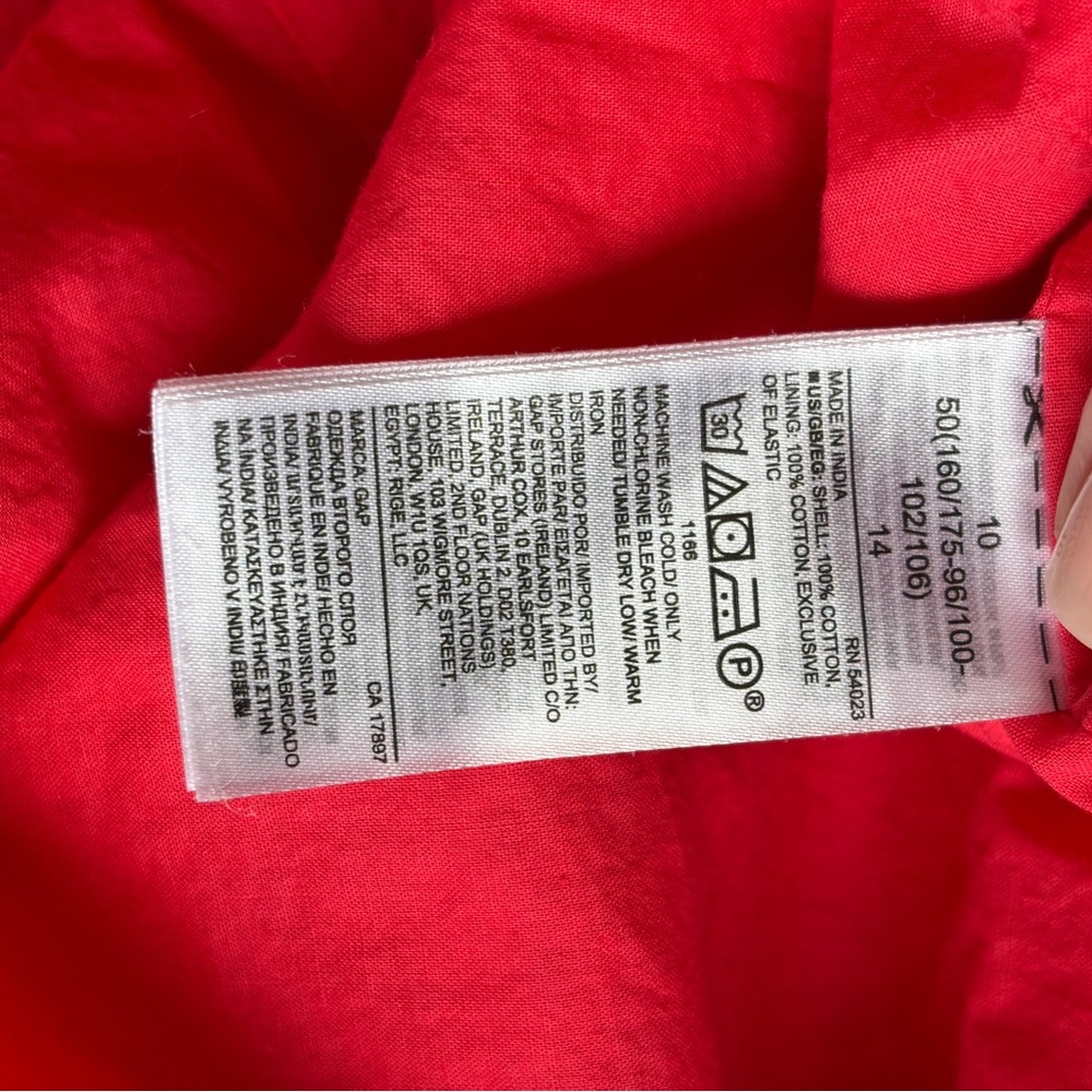 GAP Watermelon Red Midi Dress Cottagecore Size 10 - Picture 7 of 7